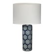 J&D Designs Co Neva Coastal Ceramic Table Lamp with Linen Shade in Blue