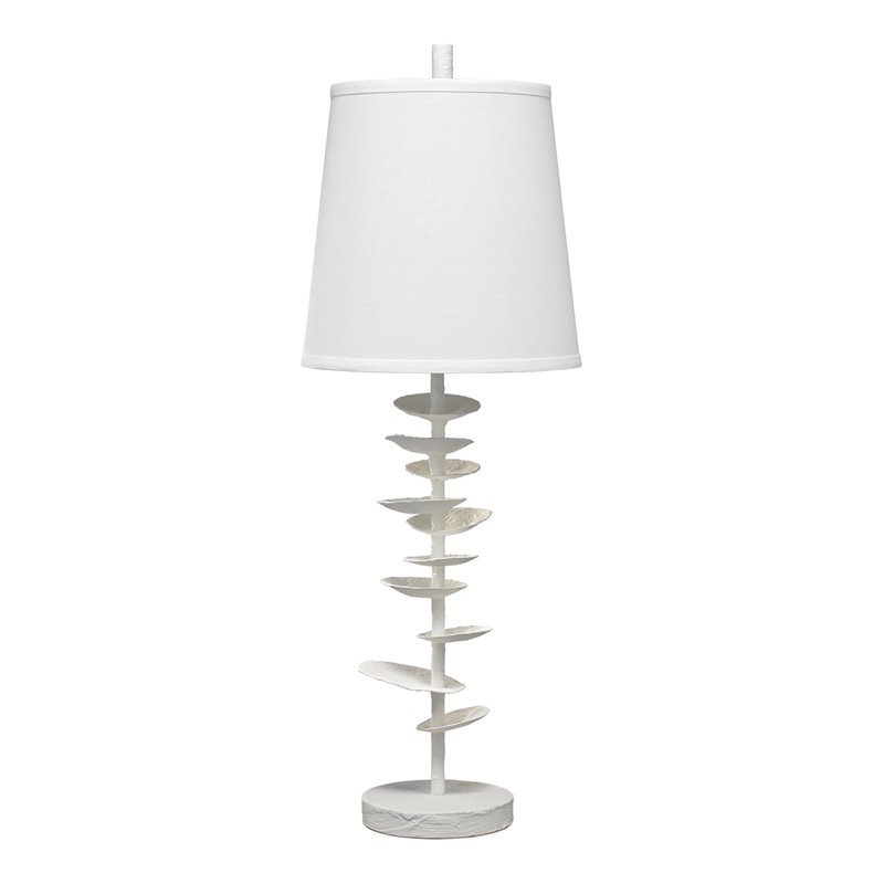 J&D Designs Co Petals Modern Steel Table Lamp in White Finish