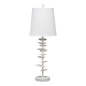J&D Designs Co Petals Modern Steel Table Lamp in White Finish