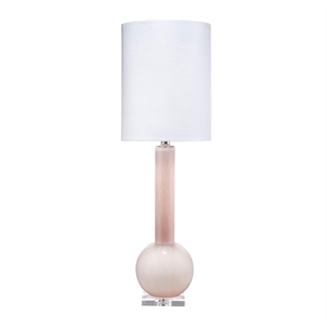 J&D Designs Co Studio Contemporary Glass Table Lamp in Petal Pink
