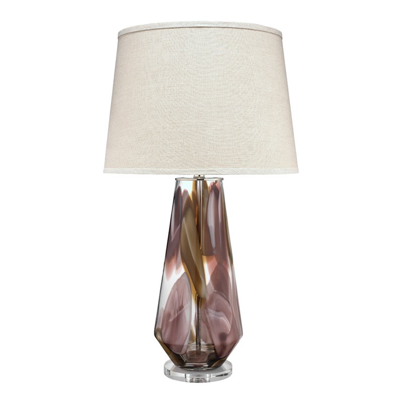J&D Designs Co Watercolor Transitional Glass Table Lamp in Pink