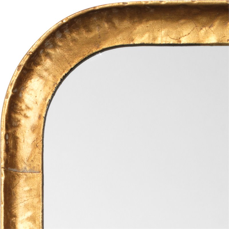 J&D Designs Co Capital Rectangle Farmhouse Metal Wall Mirror in Gold