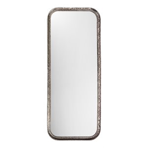 J&D Designs Co Capital Transitional Metal Mirror in Silver Leaf