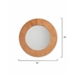 J&D Designs Co Round Traditional Leather Cross Stitch Mirror in Orange