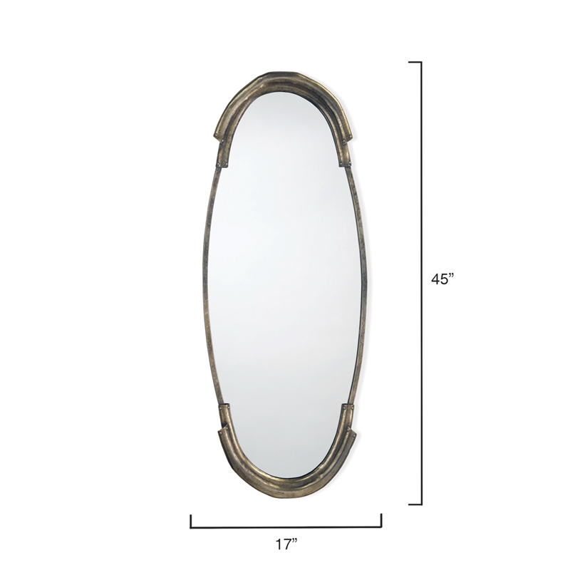 J&D Designs Co Margaux Contemporary Metal Mirror in Antique Silver