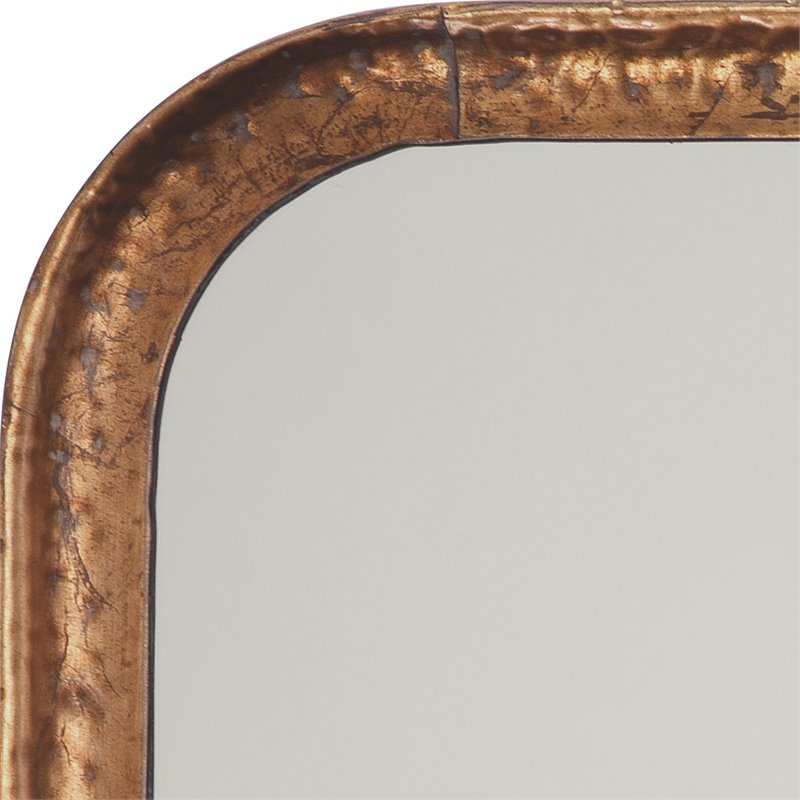 J&D Designs Co Principle Transitional Metal Vanity Mirror in Gold Leaf