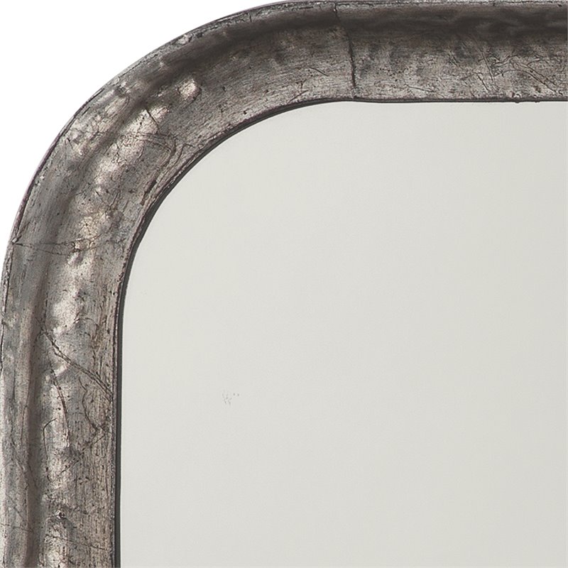 J&D Designs Co Principle Transitional Metal Vanity Mirror in Silver Leaf