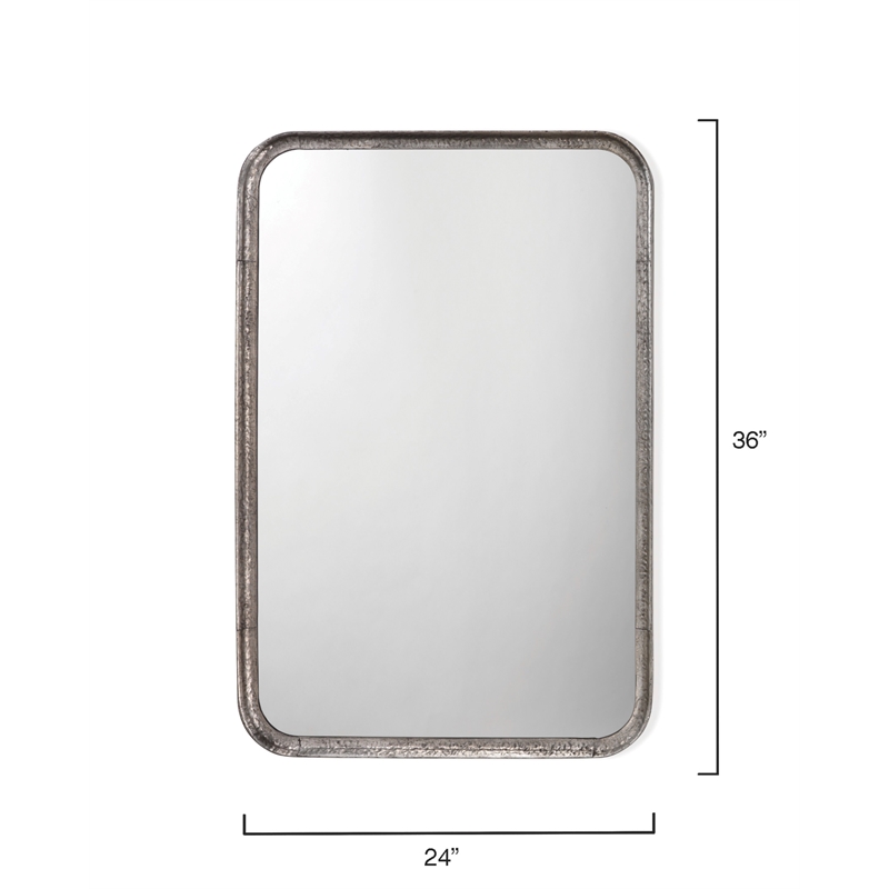 J&D Designs Co Principle Transitional Metal Vanity Mirror in Silver Leaf
