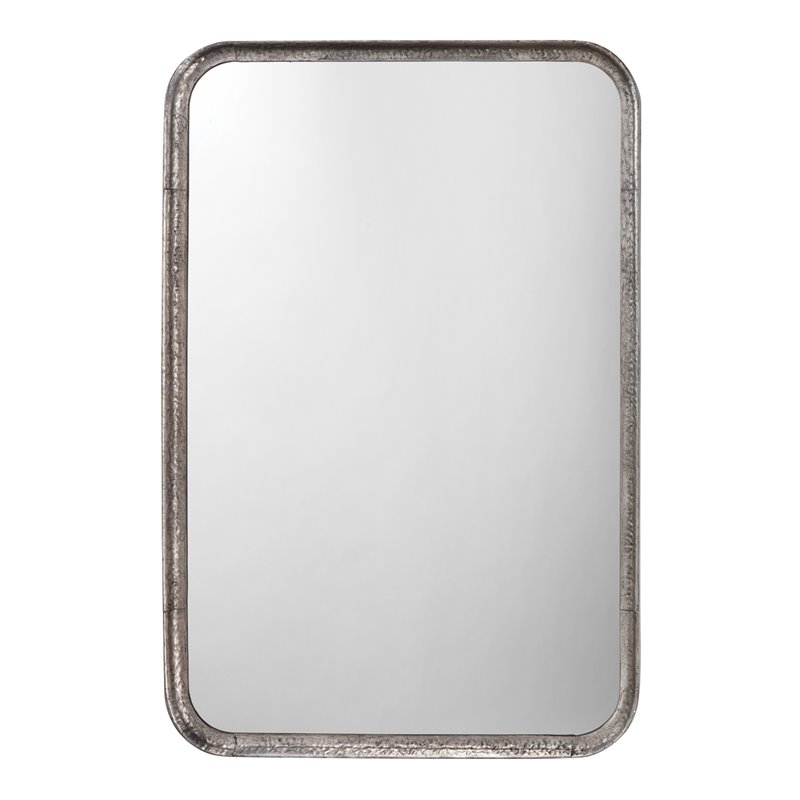 J&D Designs Co Principle Transitional Metal Vanity Mirror in Silver Leaf
