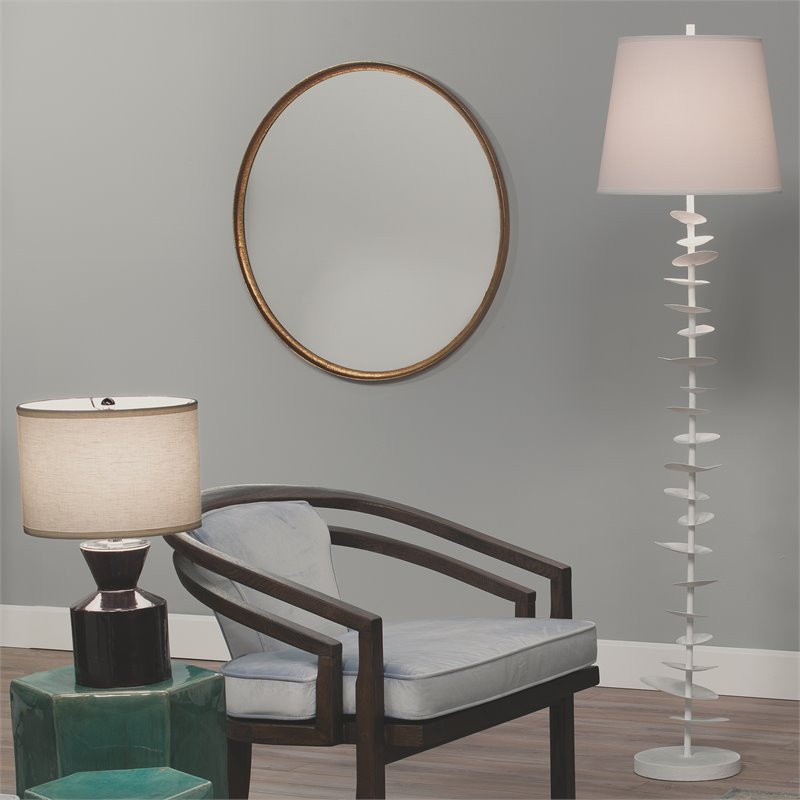Jamie Young Co Refined Round Transitional Iron Metal Wall Mirror in Gold