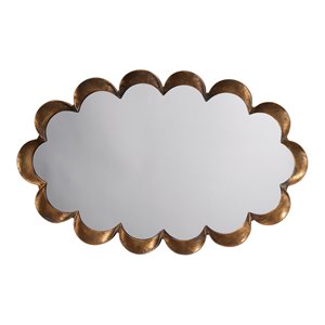 J&D Designs Co Scalloped Modern Metal Mirror in Antique Brass