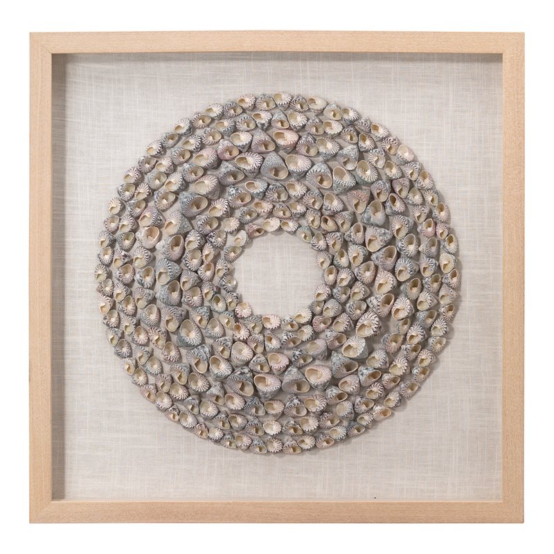 J&D Designs Co Bora Coastal Pine Wood Framed Wall Art in White