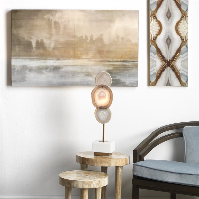 Jamie Young Co Cloudscape Transitional Wood Wall Art in Brown/Slate Lacquer