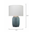 J&D Designs Graham Ceramic Table Lamp with Linen Shade in Blue/Brass