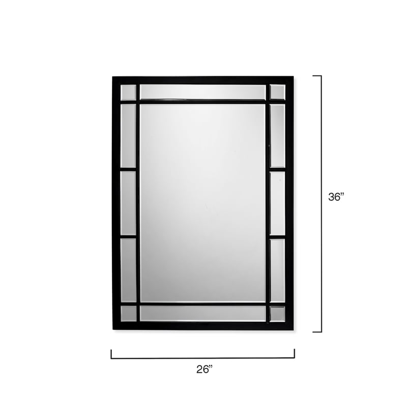 J&D Designs Chelsea Metal Extremely Versatile Grid Mirror in Matte Black