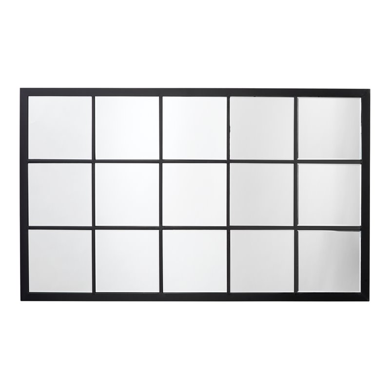 J&D Designs Tribecca Metal Extremely Versatile Grid Mirror in Matte Black