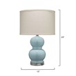 J&D Designs Bubble Transitional Glass Table Lamp with Linen Shade in Blue