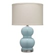 J&D Designs Bubble Transitional Glass Table Lamp with Linen Shade in Blue