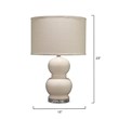 J&D Designs Bubble Transitional Glass Table Lamp with Linen Shade in Cream