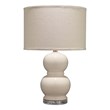 J&D Designs Bubble Transitional Glass Table Lamp with Linen Shade in Cream