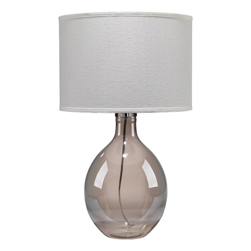 J&D Designs Juliette Transitional Glass Table Lamp with Linen Shade in Gray