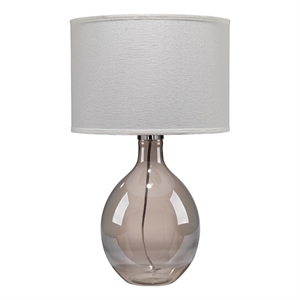 j&d designs juliette transitional glass table lamp with linen shade in gray
