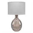 J&D Designs Juliette Transitional Glass Table Lamp with Linen Shade in Gray