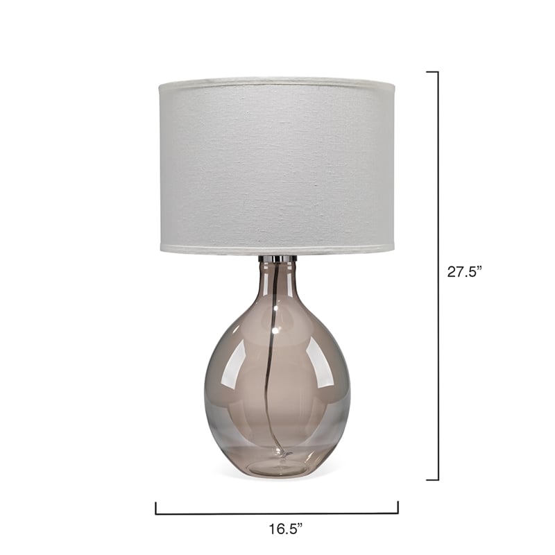 J&D Designs Juliette Transitional Glass Table Lamp with Linen Shade in Gray
