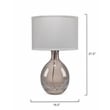 J&D Designs Juliette Transitional Glass Table Lamp with Linen Shade in Gray