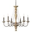 J&D Designs Maybel Transitional Wood Glamourous and Elegant Chandelier in White