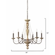 J&D Designs Maybel Transitional Wood Glamourous and Elegant Chandelier in White