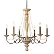 J&D Designs Maybel Transitional Wood Glamourous and Elegant Chandelier in White