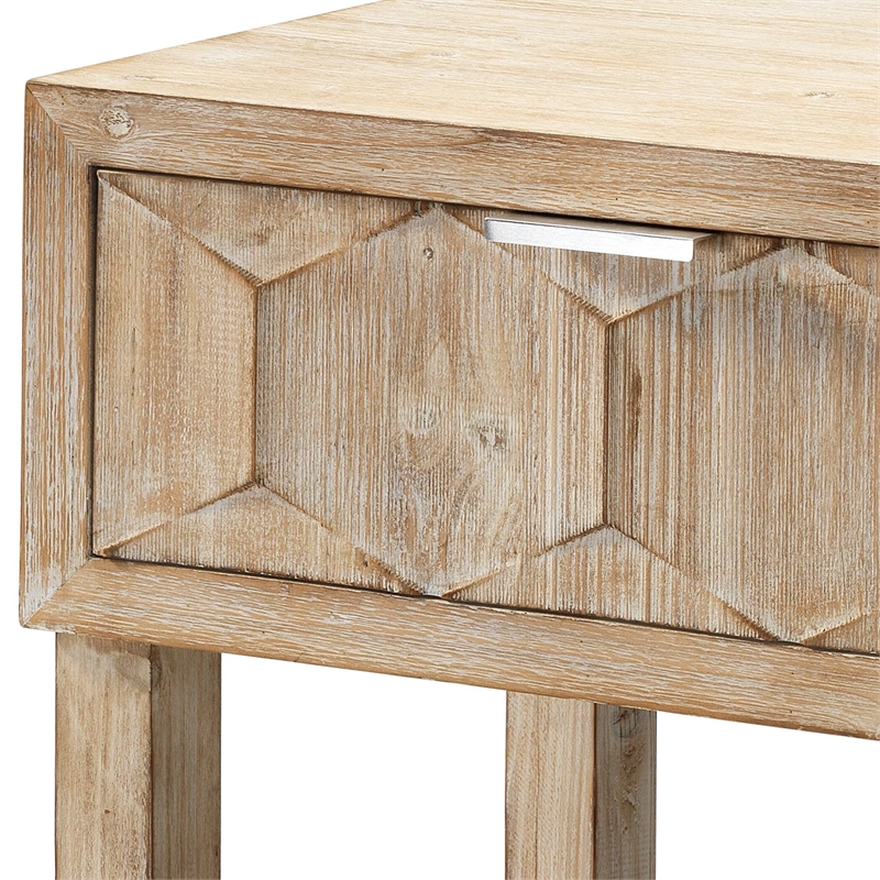 J&D Designs Juniper 2-drawer Transitional Wood Console Table in Gray Washed