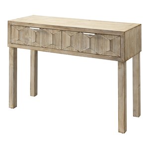 j&d designs juniper 2-drawer transitional wood console table in gray washed