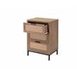J&D Designs Reed 3-Drawer Coastal Wood & Iron Side Table in Brown
