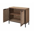 J&D Designs Reed 2-Door Coastal Wood & Iron Accent Cabinet in Brown