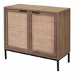 J&D Designs Reed 2-Door Coastal Wood & Iron Accent Cabinet in Brown