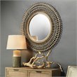 J&D Designs Coastal Bamboo and Wood Grove Braided Mirror in Gray/Natural
