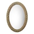 J&D Designs Lark Braided Oval Coastal Fabric Mirror in Brown/Natural Seagrass
