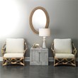 J&D Designs Lark Braided Oval Coastal Fabric Mirror in Brown/Natural Seagrass
