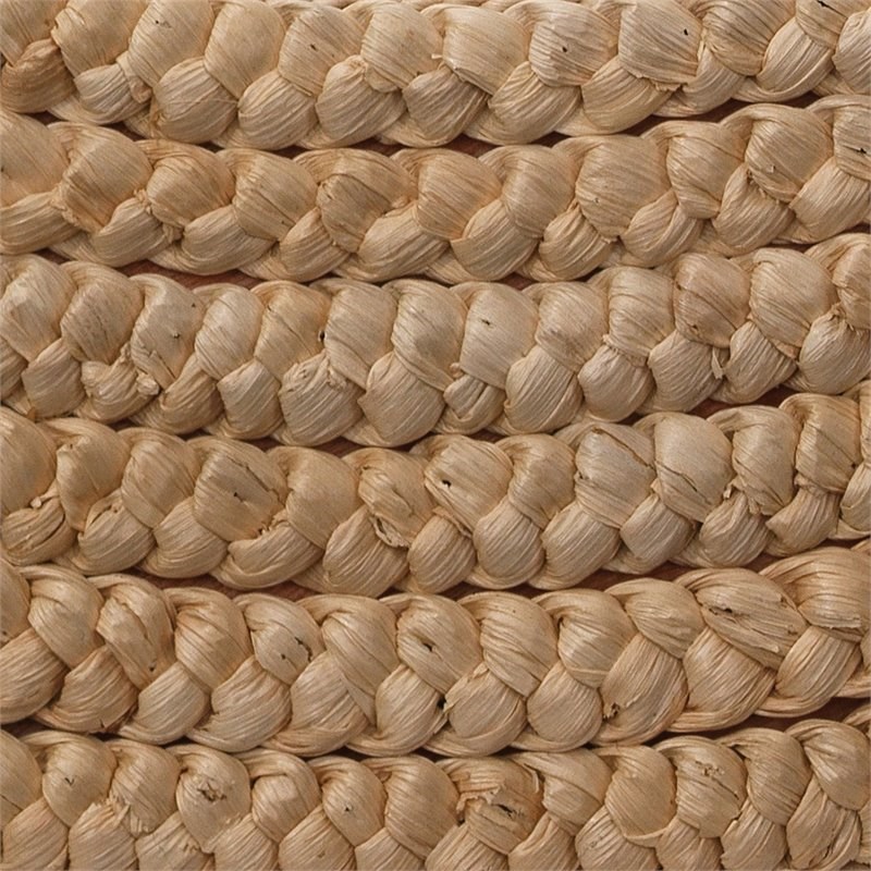 J&D Designs Meadow Coastal Style Seagrass and Fabric Mirror in Brown Finish