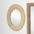 J&D Designs Meadow Coastal Style Seagrass and Fabric Mirror in Brown Finish