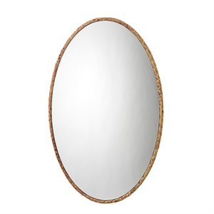 J&D Designs Oval Coastal Fabric Sparrow Braided Mirror in Natural Finish
