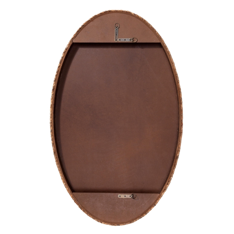j&d designs oval coastal fabric sparrow braided mirror in natural finish