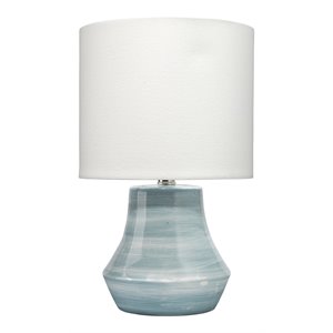 j&d designs cottage coastal ceramic table lamp in blue and white swirl finish