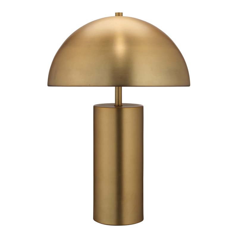 J&D Designs Felix Modern Iron Table Lamp with Geometric Shape in Antique Brass