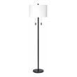 J&D Designs Lincoln Metal Floor Lamp with Classic Drum Shade in Matte Black