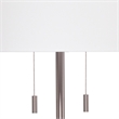 J&D Designs Lincoln Transitional Iron Metal & Linen Floor Lamp in Silver/White