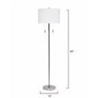 J&D Designs Lincoln Transitional Iron Metal & Linen Floor Lamp in Silver/White