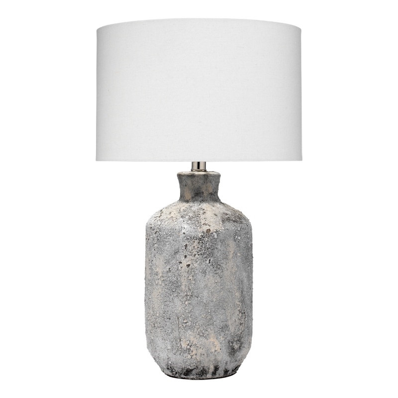 J&D Designs Blaire Transitional Ceramic & Cotton Table Lamp in Gray/Cream